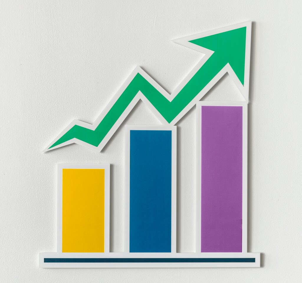 Business growth bar chart icon